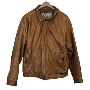 New Zealand Mens XL Leather Bomber Cooper Collections X Large Flaws Tan READ
